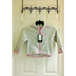 U.S. Polo, hooded sweater, little girl's size 5/6 gray pink, Zip Up NWT $40